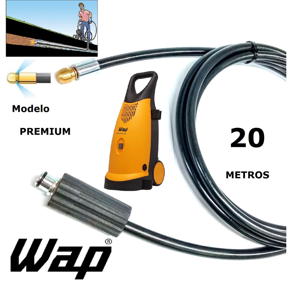 Mangueira desentupidora de tubulação WAP - 20 Metros - Wap PREMIUM