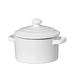 Mini Caçarola Cerâmica Branca Esmaltada 250ml Moderna Panelinha Para Festa Buffet Servir