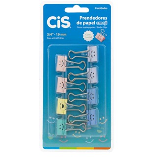 Prendedor de papel emoji 19mm com 8 unidades 582000 Cis
