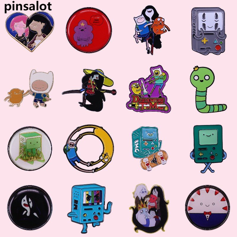 Melhor Qualidade Aventura Tempo de Jogo de Pins de Esmalte Broche Casal Princesa Bubblegum Badge Cartoon Decor Presentes de Férias Crianças — R$ 15,50 em Shopee