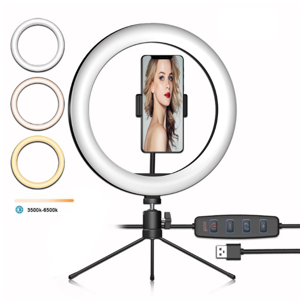 Ring Light Iluminador 8 Polegadas diâmetro 20cm com mini tripé 14cm