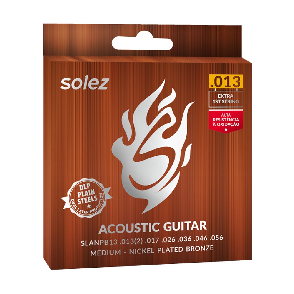 Encordoamento Solez DLP Violão Aço 013 BronzeNíquel SLANPB13 em Oferta na Shopee