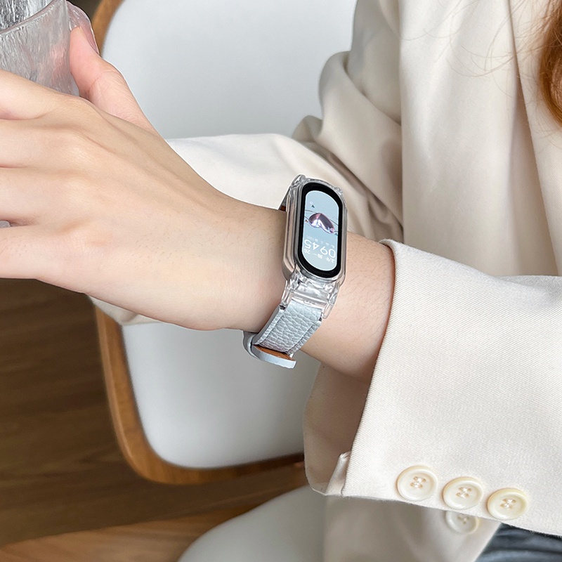 Bracelete Para Mi Band 7 8 Smartband Banda De Couro Xiaomi 8 7 6 5 4 3 Miband 8 Bel