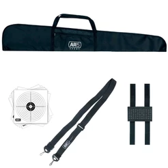 Capa de Proteger AR15 Sport Simples 120 + Bandoleira 2 Pontas AR15 Sport + Porta Chumbinhos AR15 Sport 5.5mm + Alvos de Papel 14x14