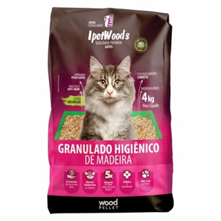 Granulado Higiênico De Madeira para Gatos Ipet Woods 4kg em Oferta na Shopee