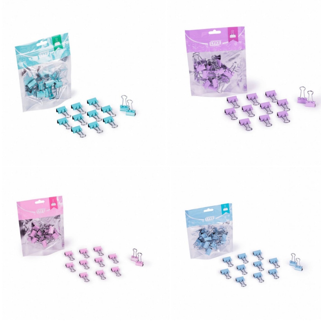 Binder Clips Pastel Ziper Bag Lyke em Oferta na Shopee
