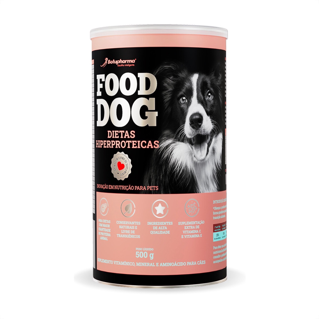 Food Dog Dietas Hiperproteicas Suplemento Vitamínico Botupharma Pet - 500 g - Pets