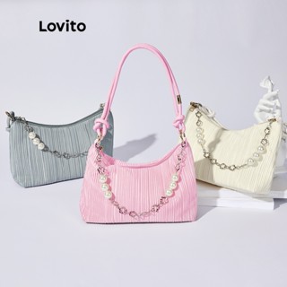 Lovito Saco Hobo De Tecido Liso L38BA22 (Cinza Claro /Rosa Claro /Fora Branco)
