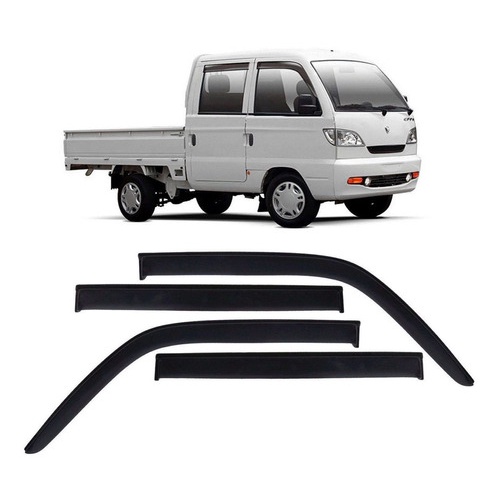 Calha de Chuva Defletor Effa Towner Pick Up Cabine Dupla 4 Portas Ecoflex