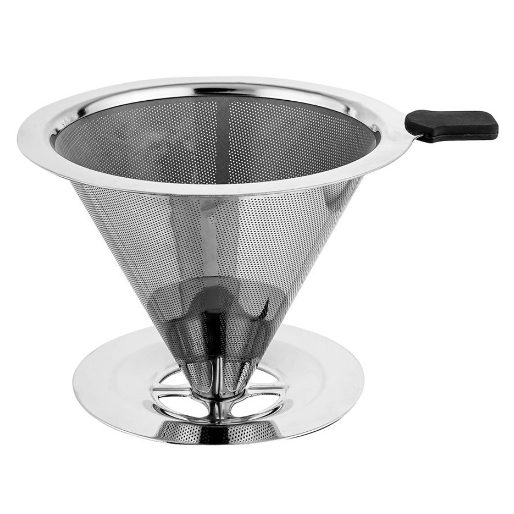 Filtro Café Inox Reutilizável Grande Base Coador Café Cônico Prático Econômico Sem Papel Top Chef