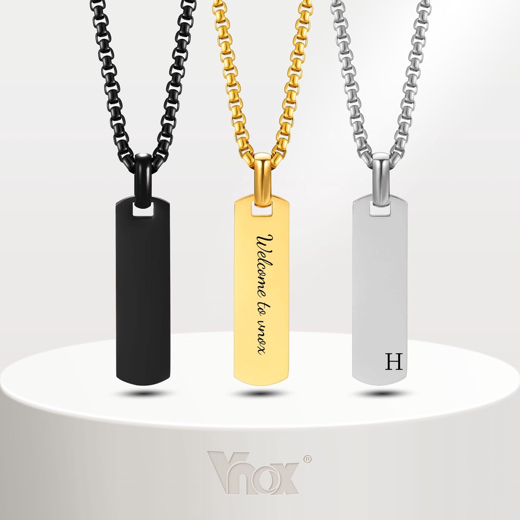 Vnox Fashion Free Colar De Barras Personalizado Para Homens , Geometria Vertical De Aço Inoxidável Pingente Ornamentos Femininos em Oferta na Shopee