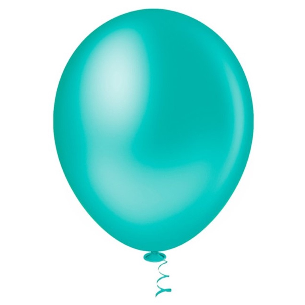 Balao Liso Redondo N°5 Pic Pic 50un Azul Turquesa