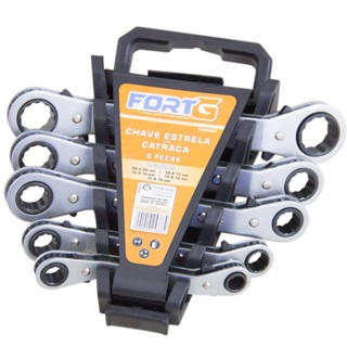 Jogo de Chave Estrela Catraca Profissional 5 Peças em Milímetros 8-19mm Aço Especial - FortG em Oferta na Shopee