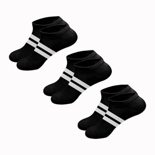 Kit 3 Pares de Meias Cano Curto Algodão Preto M6
