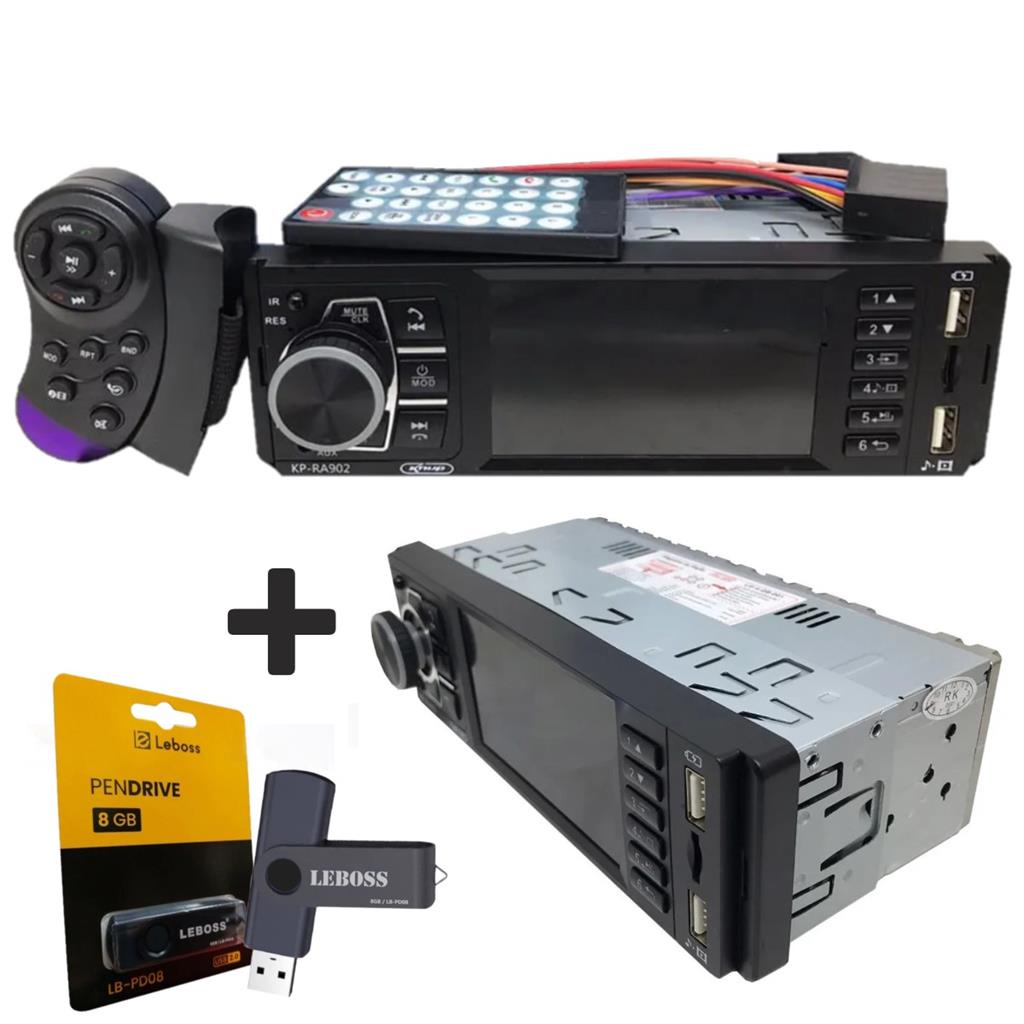 Central Multimidia Bluetooth Radio Som Automotivo + Pendrive 8gb