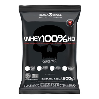 Whey 100% HD Refil (900g) - Black Skull - Morango