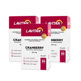 Multivitamínico Lavitan Cranberry Selênio 30 Caps 3 Caixas