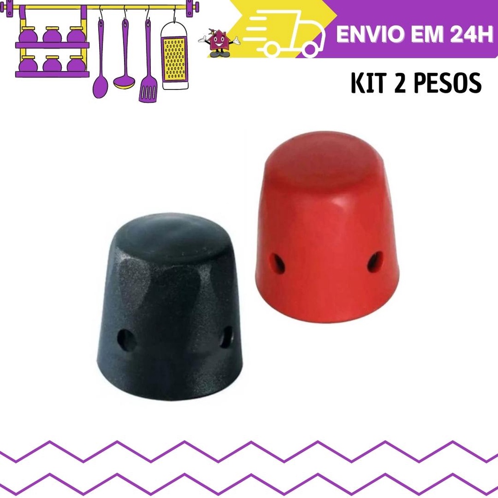 kit 2 Pesos Universal Para Panela de Pressão Capa Plástica