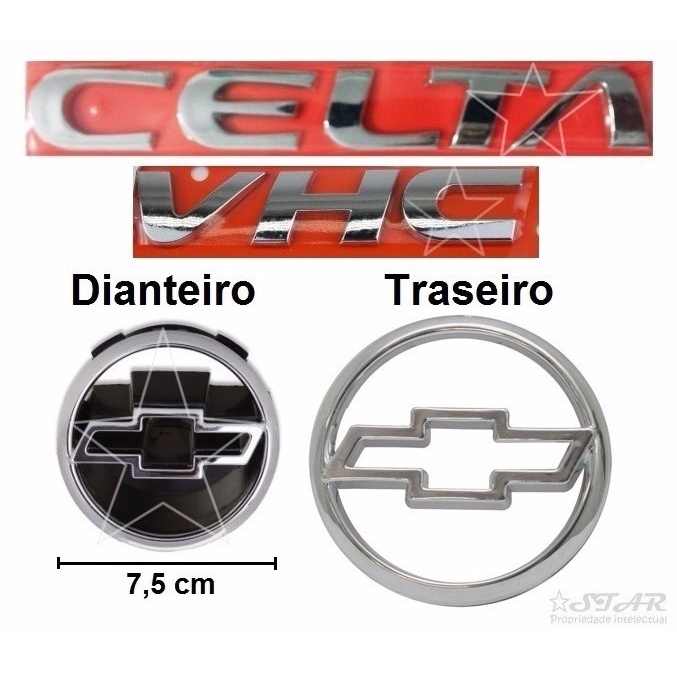 Kit Emblemas Celta Vhc - 2003 À 2006 - Modelo Original em Oferta na Shopee