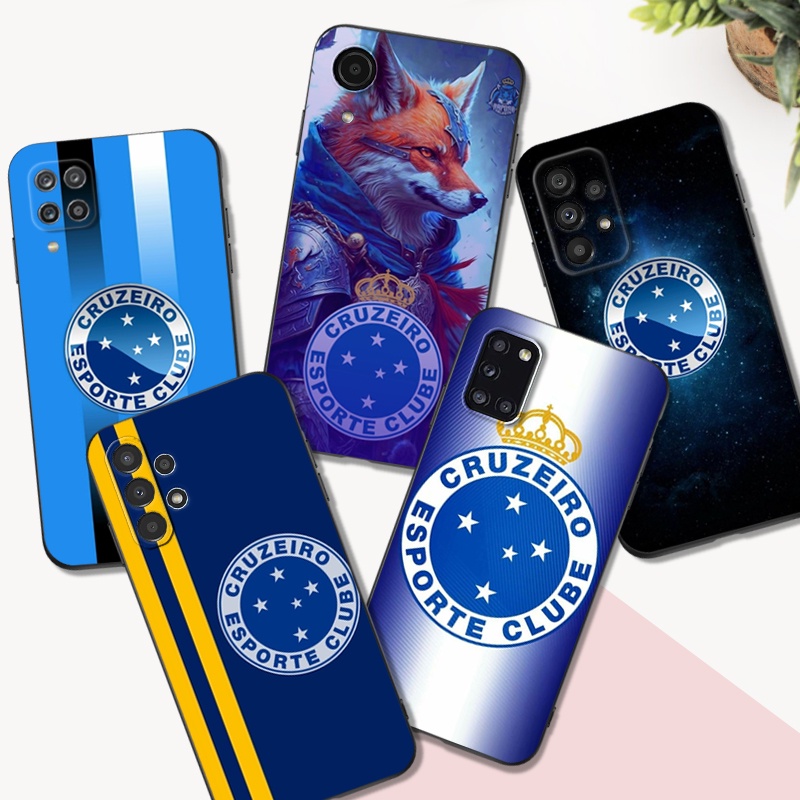 Estojo Para Samsung Galaxy M13 M33 M53 4G 5G Capa Traseira Silicone Macio Telefone De Futebol Cruzeiro Preto Emblema Da Equipe