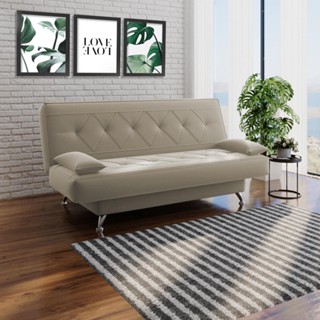 sofá cama 1,80m Íris Suede Bege Adonai Estofados