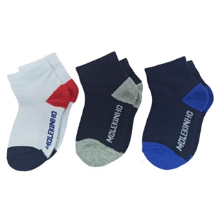 Kit 3 Pares De Meias Molekinho Infantil Masculino em Oferta na Shopee