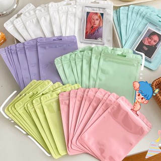 10 Pcs Macaroon Sacos Auto-Vedantes Transparentes Coloridos Para Estudantes Bolsas De Armazenamento Portáteis Pequenas