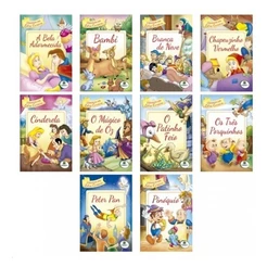 Historias Clássicas Em Letra Cursiva Infantil Kit Com 10 Livros, Peter Pan, Princesa, Bambi, Cristina. Editora Todolivro