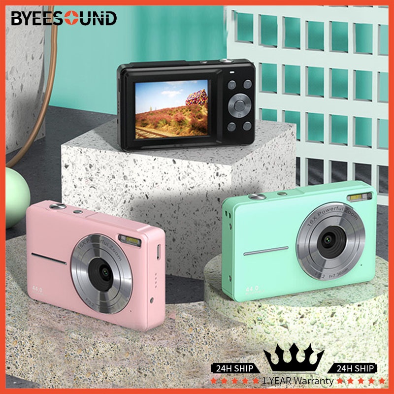 Câmera Digital HD 1080P Recarregável Câmeras Digitais De 2,4 Polegadas Com Zoom 16x Compacta De 44MP Para Meninas Presente