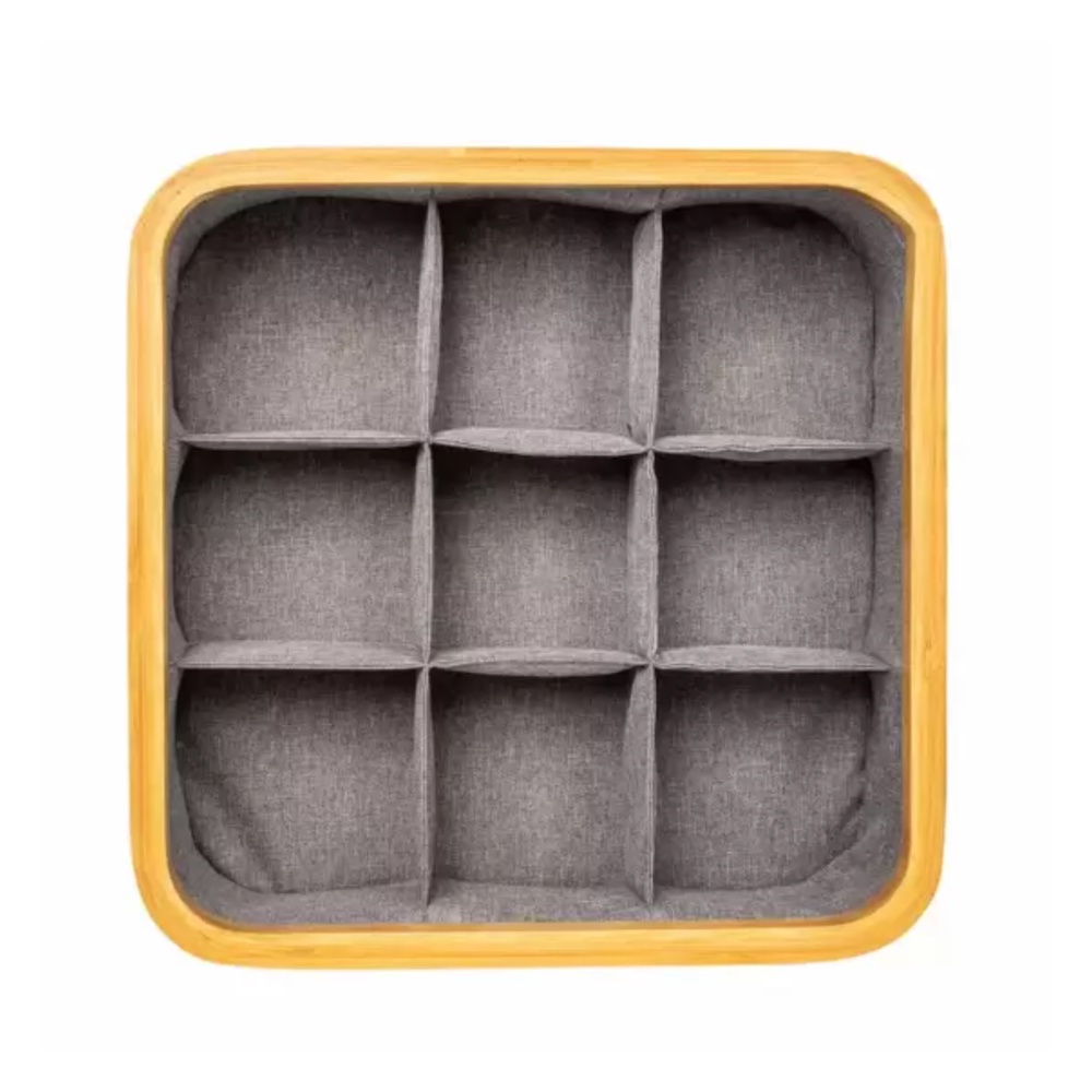 Cesto Organizador Bambu e Oxford 30x30CM