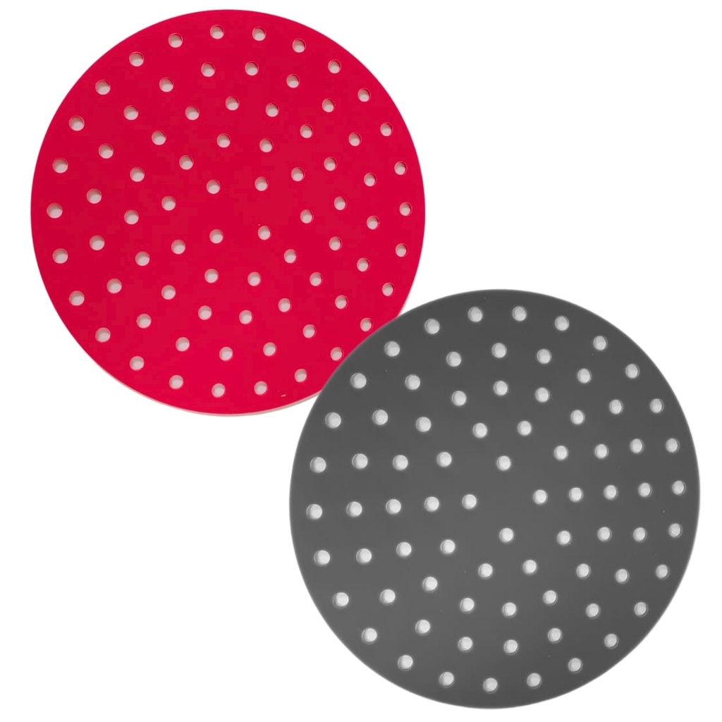 Tapete Esteira Culinario De Silicone Redondo Grande 22,5cm Tela Tapete Protetor Silicone Fritadeira Air Fryer Antiaderente Reutilizável Frier Cesto Bandeja Forro Universal Tapete Air Frye Culinario Cozimento Culinário Grelhados Conzimento Frito Pizza