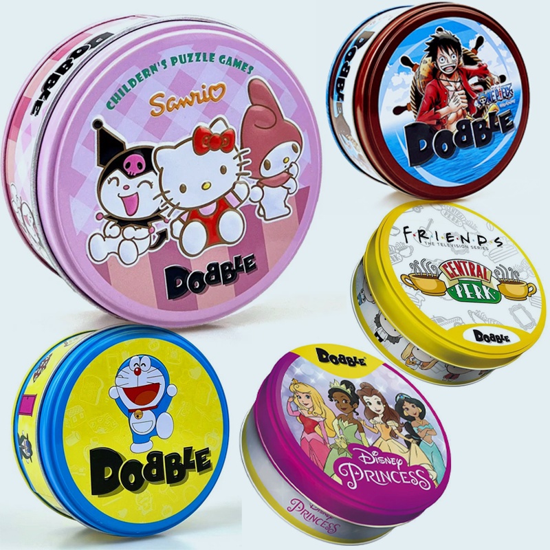 Spot it Hello Kitty Dobble Game Kawaii Anime Sanrio Kuromi Pokemon Pikachu Cards Metal Box Family Party Puzzle