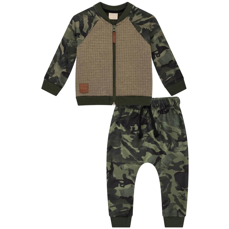 Jaqueta Masculino Calça Moletom Militar Conjunto Infantil Moda Inverno Frio Estiloso Confortável