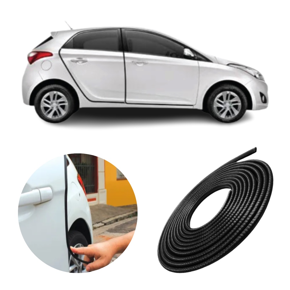 Protetor Borracha De Portas Automotivo Universal 5 M Preta em Oferta na Shopee