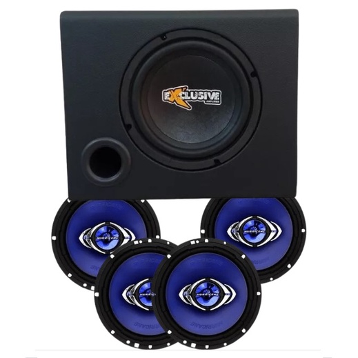 Kit Caixa Amplificada 8P Exclusive 4 alto falante Hurricane
