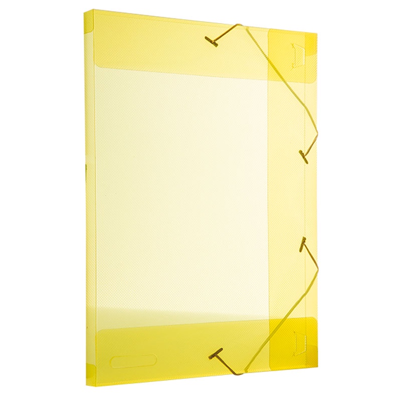 Pasta com aba elástico ofício lombo 20mm Line transparente amarelo 0255.A Dello - Stationery