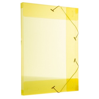 Pasta com aba elástico ofício lombo 20mm Line transparente amarelo 0255.A Dello em Oferta na Shopee