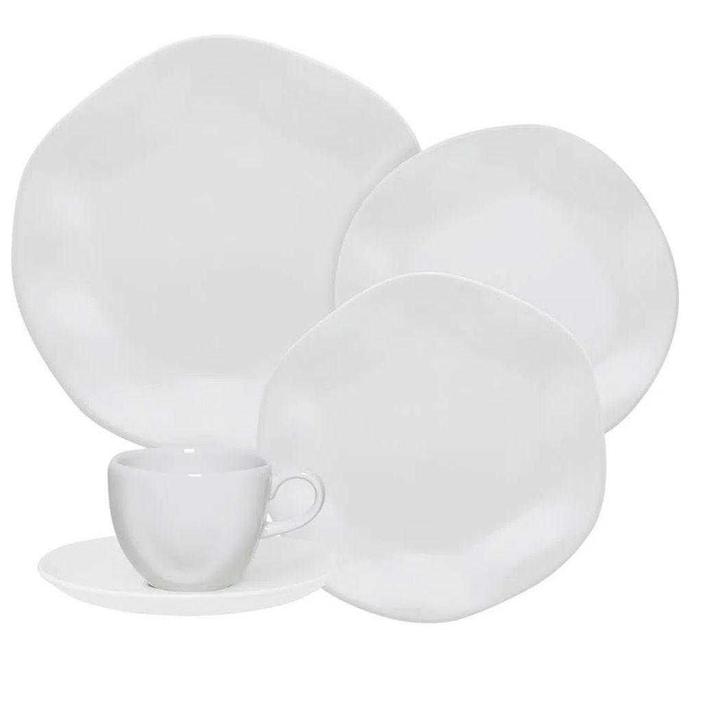 Aparelho De Jantar Ryo White Branco 20 ou 30 Peças Oxford Porcelanas