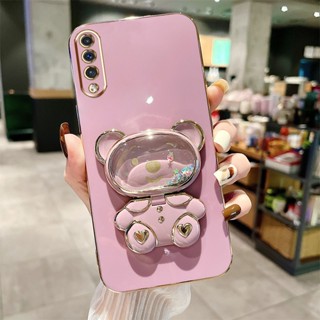 Estojo De Telefone Eletroplatado De Luxo Para Samsung Galaxy A50 A50S A30S A70S A70S Suporte De Rolamento Líquido De Areia Movediça Com Espelho De Maquiagem