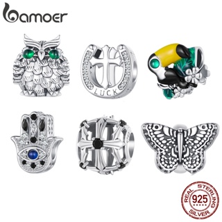 Bamoer 925 Silver Sterling Retro Fatima's Hand E Cross Beads Para Presentes De Bracelete De Bricolage em Oferta na Shopee