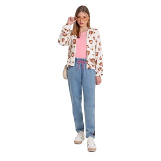 Jaqueta Feminina Infantil com Capuz em Molecotton Gloss em Oferta na Shopee