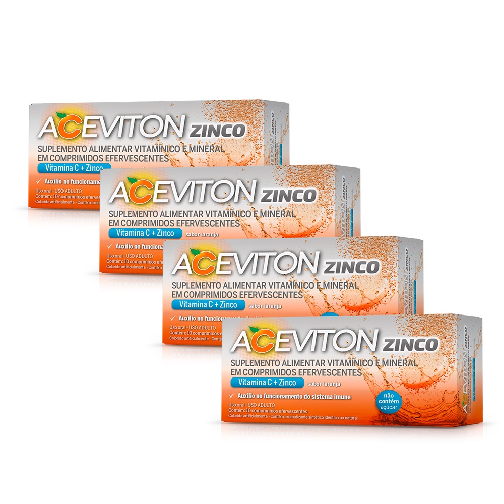 Vitamina C Aceviton e Zinco 40 Comprimidos Efervescentes