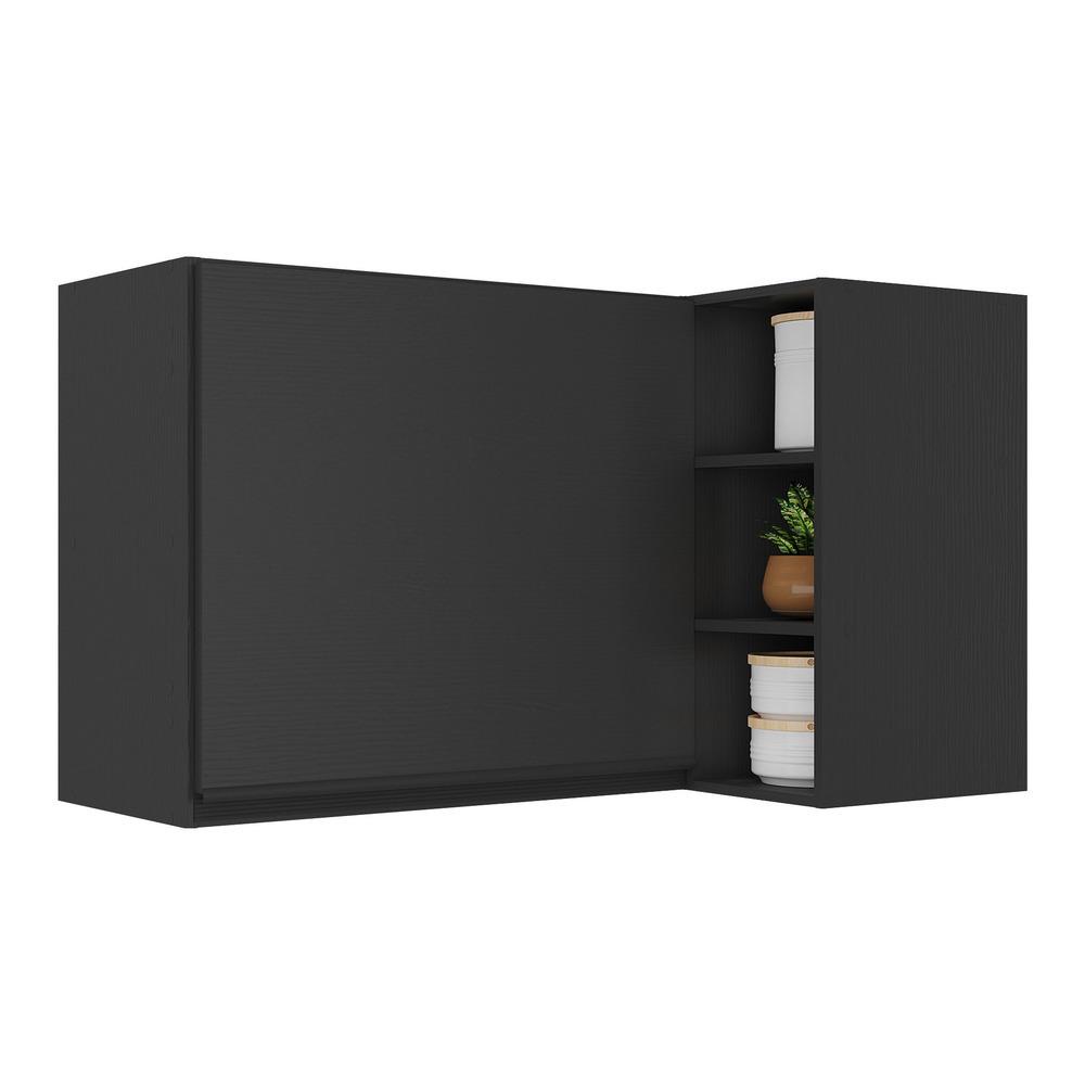 Armário de Cozinha Aéreo de Canto Veneza Multimóveis MP3742.895 Preto em Oferta na Shopee