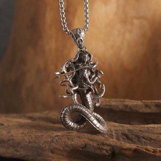 Personalidade Clássica Estilo Mítico Medusa Colar Pingente De Corpo De Cobra Para Homens Demoníaco De Halloween Senhoras Atacado
