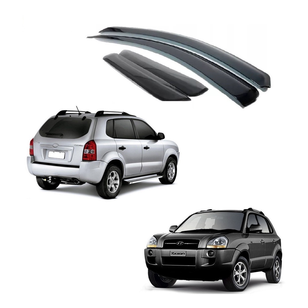 Calha De Chuva Defletor Hyundai Tucson 2004 A 2016 4 Portas Fume Tiger H7485