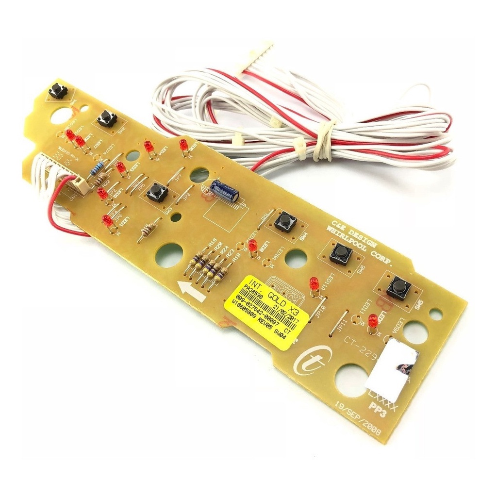 Placa Eletrônica Lavadora Brastemp Clean 10 kg BWC10 Interface Bivolt Original Flat Branco W10605809