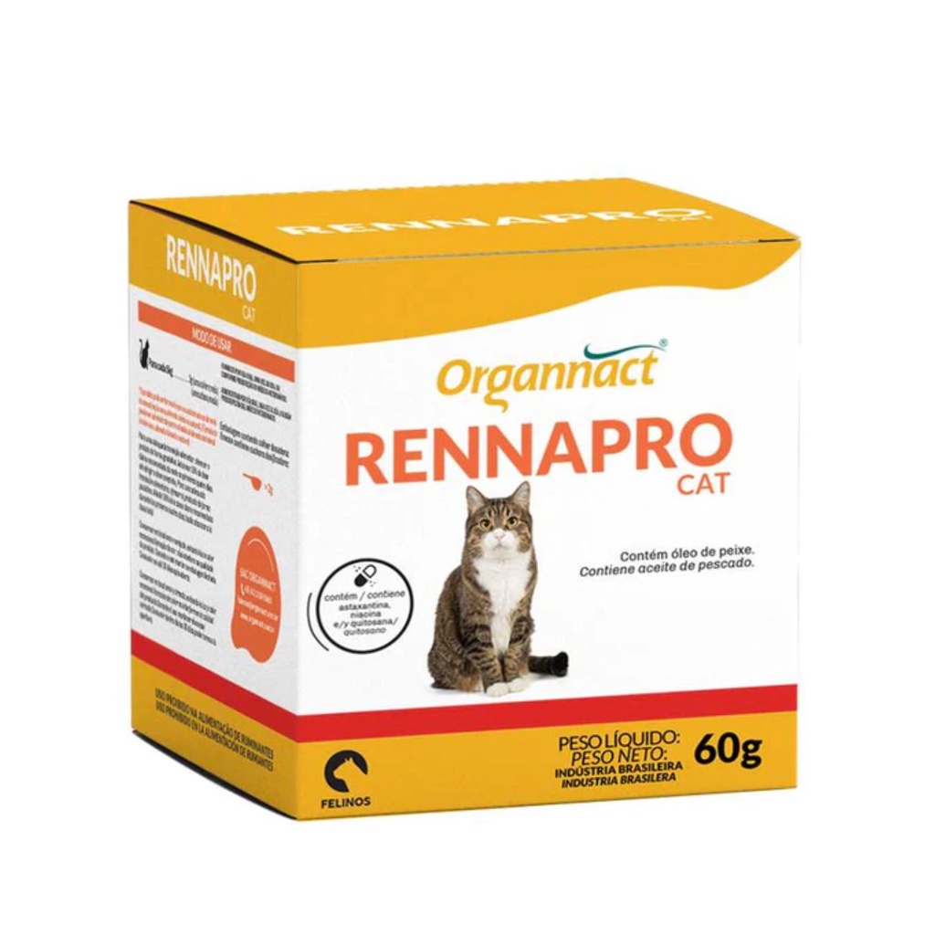 Rennapro Cat Suplemento Vitamínico para Gatos Organnact 60g