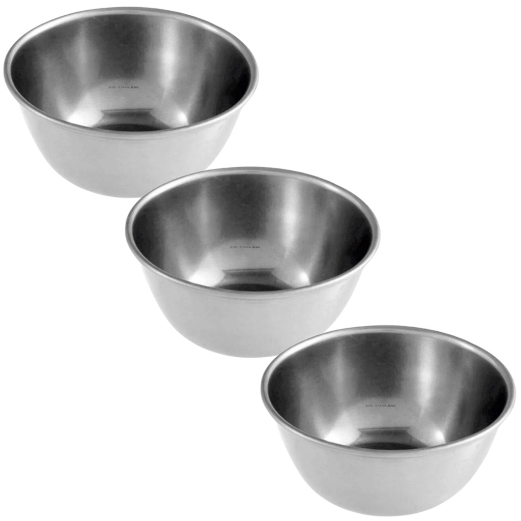 3 Cubas Redonda Inox Assepcia 9x4,5cm 200ml Odontológica Dentista Hospitalar Cirúrgico Autoclavável