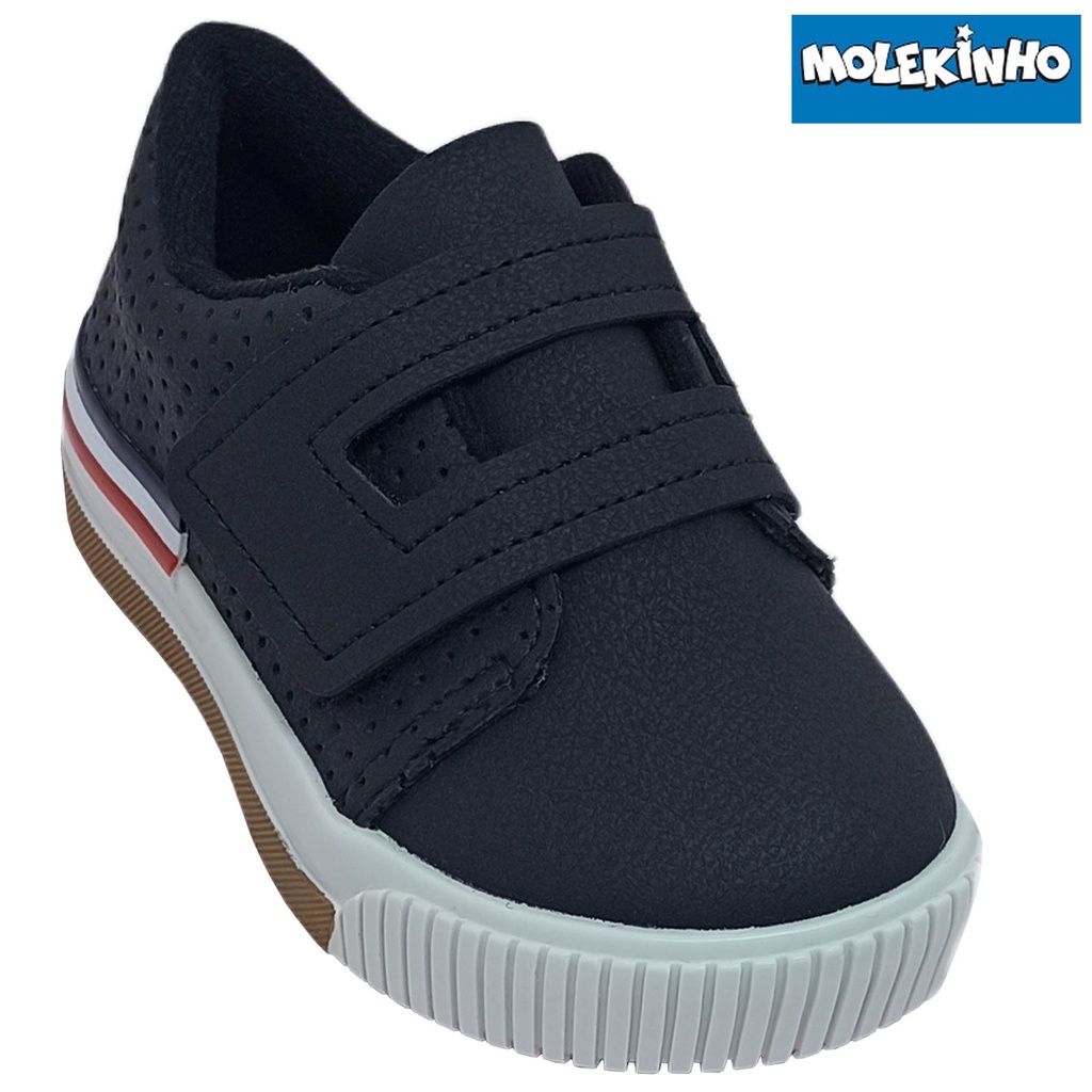 Tênis Molekinho Infantil Masculino Perfuros Casual Ajuste Com Velcro em Oferta na Shopee