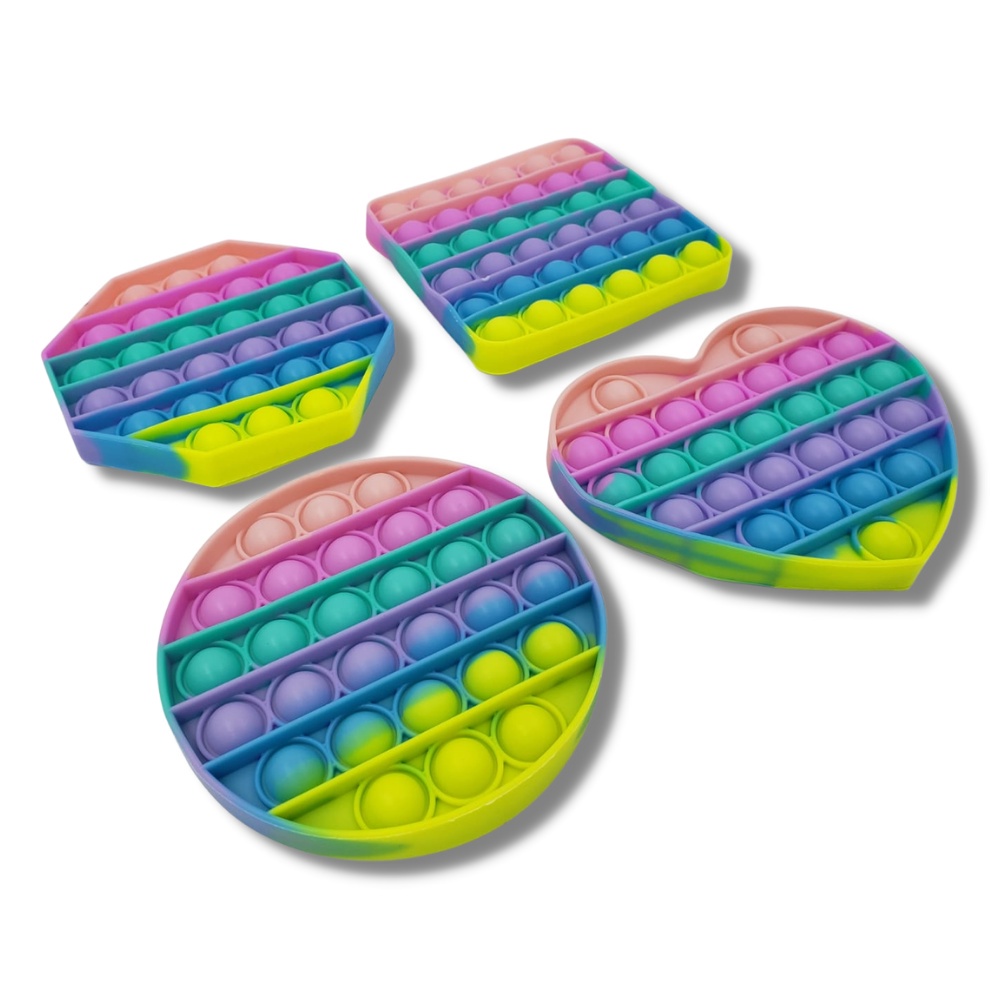 Brinquedo Macaron Colorido Pop It Fidget Diversão Bolha Anti Stress Alívio Ansiedade Sortido